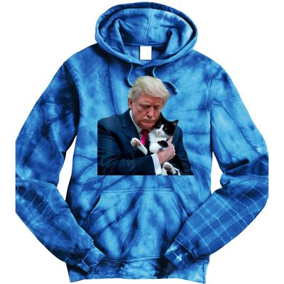 Trump 2024 Cat Maga Funny Trump Cat Tie Dye Hoodie