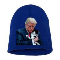 Trump 2024 Cat Maga Funny Trump Cat Short Acrylic Beanie