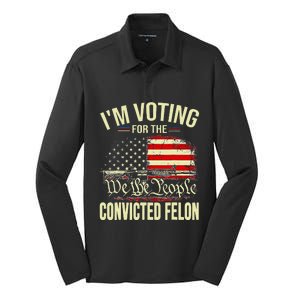 Trump 2024 Convicted Felon IM Voting Convicted Felon 2024 Silk Touch Performance Long Sleeve Polo