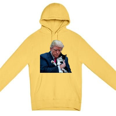 Trump 2024 Cat Maga Funny Trump Cat Premium Pullover Hoodie