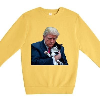 Trump 2024 Cat Maga Funny Trump Cat Premium Crewneck Sweatshirt