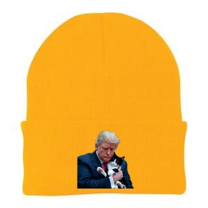 Trump 2024 Cat Maga Funny Trump Cat Knit Cap Winter Beanie