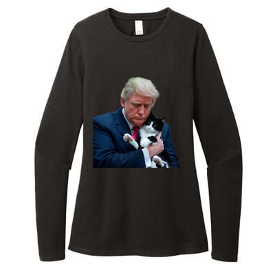 Trump 2024 Cat Maga Funny Trump Cat Womens CVC Long Sleeve Shirt