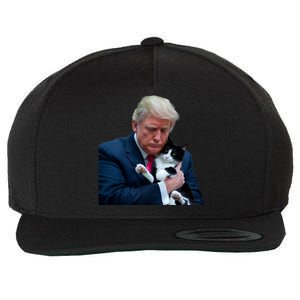 Trump 2024 Cat Maga Funny Trump Cat Wool Snapback Cap