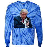 Trump 2024 Cat Maga Funny Trump Cat Tie-Dye Long Sleeve Shirt