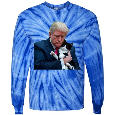 Trump 2024 Cat Maga Funny Trump Cat Tie-Dye Long Sleeve Shirt