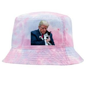 Trump 2024 Cat Maga Funny Trump Cat Tie-Dyed Bucket Hat