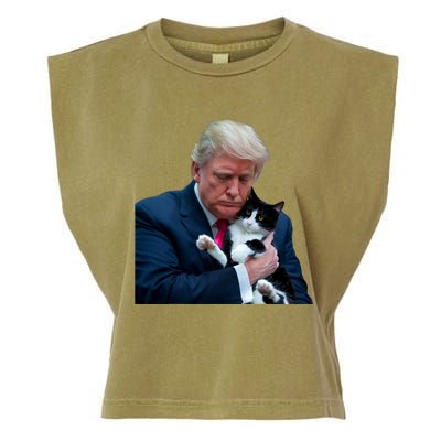 Trump 2024 Cat Maga Funny Trump Cat Garment-Dyed Women's Muscle Tee