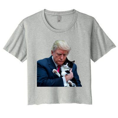 Trump 2024 Cat Maga Funny Trump Cat Women's Crop Top Tee