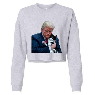 Trump 2024 Cat Maga Funny Trump Cat Cropped Pullover Crew