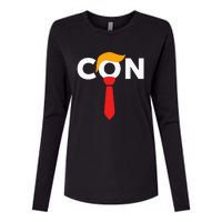 Trump 2024 Convicted Felon Don The Con Womens Cotton Relaxed Long Sleeve T-Shirt