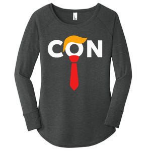 Trump 2024 Convicted Felon Don The Con Women's Perfect Tri Tunic Long Sleeve Shirt