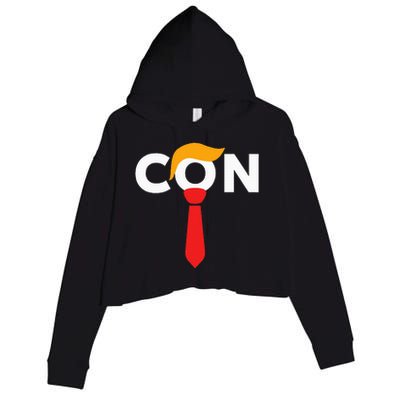 Trump 2024 Convicted Felon Don The Con Crop Fleece Hoodie