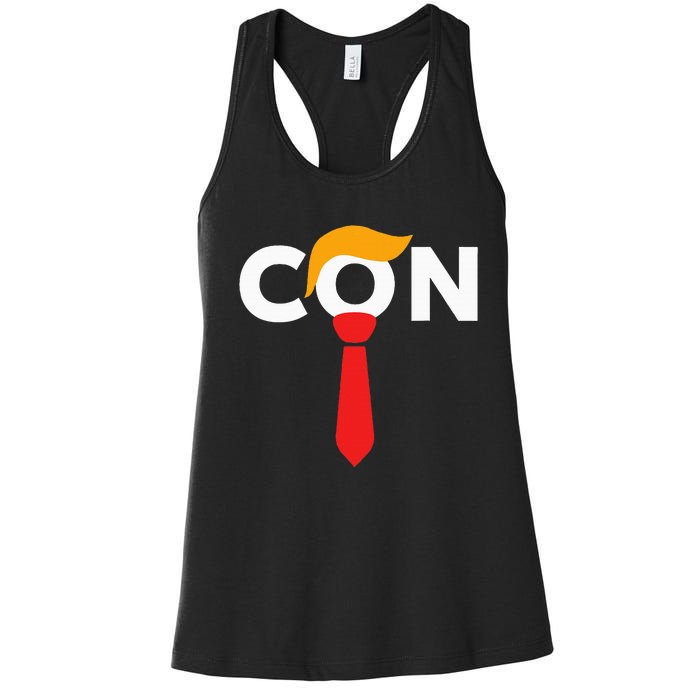 Trump 2024 Convicted Felon Don The Con Women's Racerback Tank