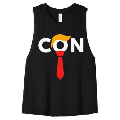 Trump 2024 Convicted Felon Don The Con Women's Racerback Cropped Tank