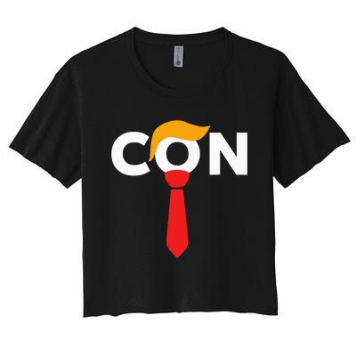 Trump 2024 Convicted Felon Don The Con Women's Crop Top Tee