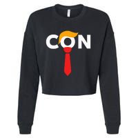 Trump 2024 Convicted Felon Don The Con Cropped Pullover Crew