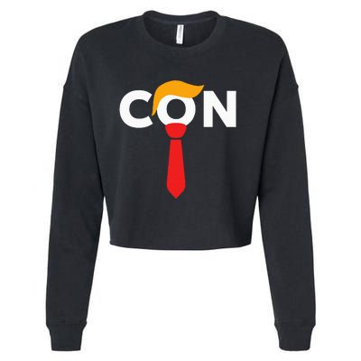 Trump 2024 Convicted Felon Don The Con Cropped Pullover Crew