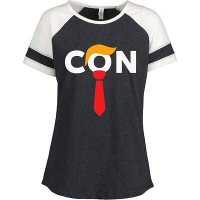 Trump 2024 Convicted Felon Don The Con Enza Ladies Jersey Colorblock Tee