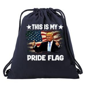 Trump 2024 Convicted Felon This Is My Pride Flag Gift Drawstring Bag