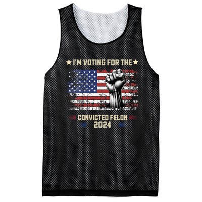 Trump 2024 Convicted Felon Im Voting Convicted Felon 2024 Mesh Reversible Basketball Jersey Tank