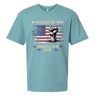 Trump 2024 Convicted Felon Im Voting Convicted Felon 2024 Sueded Cloud Jersey T-Shirt