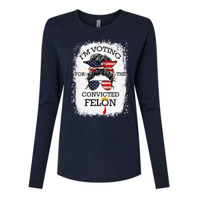 Trump 2024 Convicted Felon IM Voting Convicted Felon 2024 Womens Cotton Relaxed Long Sleeve T-Shirt