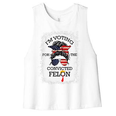 Trump 2024 Convicted Felon IM Voting Convicted Felon 2024 Women's Racerback Cropped Tank