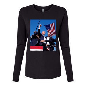 Trump 2024 Donald Trump Fist Pump Womens Cotton Relaxed Long Sleeve T-Shirt