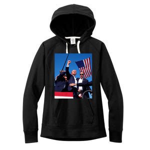 Trump 2024 Donald Trump Fist Pump Women's Fleece Hoodie