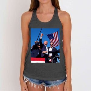 Trump 2024 Donald Trump Fist Pump Women's Knotted Racerback Tank