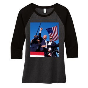 Trump 2024 Donald Trump Fist Pump Women's Tri-Blend 3/4-Sleeve Raglan Shirt