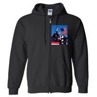 Trump 2024 Donald Trump Fist Pump Full Zip Hoodie