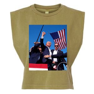 Trump 2024 Donald Trump Fist Pump Garment-Dyed Women's Muscle Tee