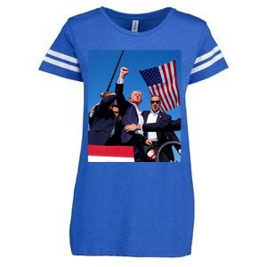 Trump 2024 Donald Trump Fist Pump Enza Ladies Jersey Football T-Shirt