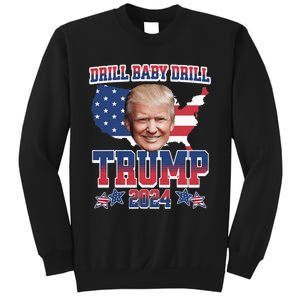 Trump 2024 Drill Baby Drill Us Flag Republican 4th Of July Sweatshirt