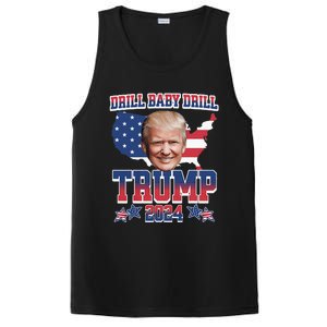 Trump 2024 Drill Baby Drill Us Flag Republican 4th Of July PosiCharge Competitor Tank