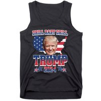 Trump 2024 Drill Baby Drill Us Flag Republican 4th Of July Tank Top