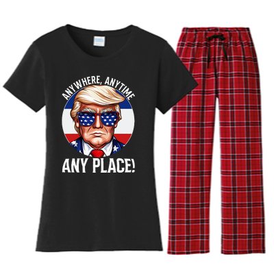 Trump 2024 Debate 2024 Election Funny Trump Biden Women's Flannel Pajama Set