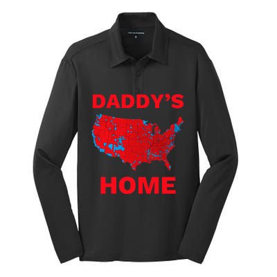 Trump 2024 DaddyS Home Trump Won 2024 Electoral Silk Touch Performance Long Sleeve Polo