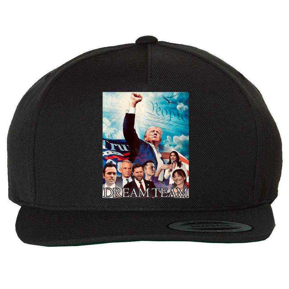 Trump 2024 Dream Team Wool Snapback Cap