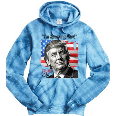 Trump 2024 Debate Quote IM Speaking Now Political Tie Dye Hoodie