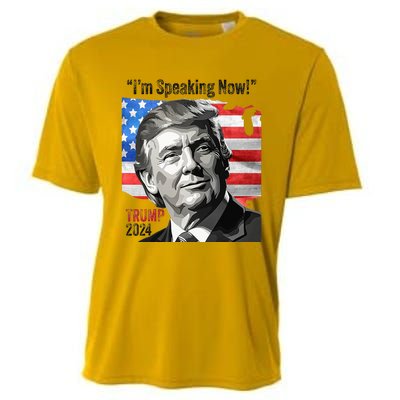 Trump 2024 Debate Quote IM Speaking Now Political Cooling Performance Crew T-Shirt