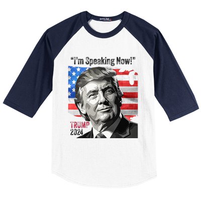 Trump 2024 Debate Quote IM Speaking Now Political Baseball Sleeve Shirt