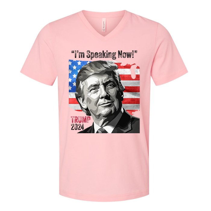 Trump 2024 Debate Quote IM Speaking Now Political V-Neck T-Shirt