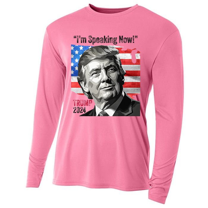 Trump 2024 Debate Quote IM Speaking Now Political Cooling Performance Long Sleeve Crew