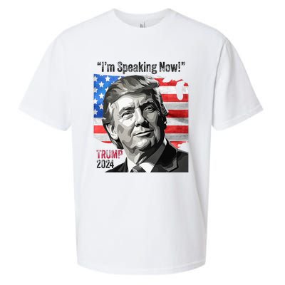 Trump 2024 Debate Quote IM Speaking Now Political Sueded Cloud Jersey T-Shirt