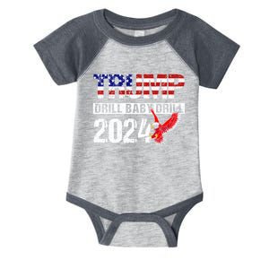 Trump 2024 Drill Baby Drill Funny Pro Trump Infant Baby Jersey Bodysuit