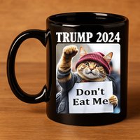 Trump 2024 Dont Eat Me Funny Cat Election 11oz C Handle Ceramic Mug