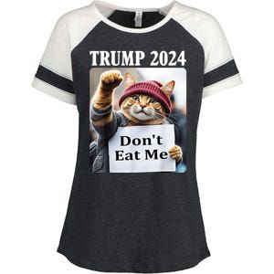 Trump 2024 Dont Eat Me Funny Cat Election Enza Ladies Jersey Colorblock Tee